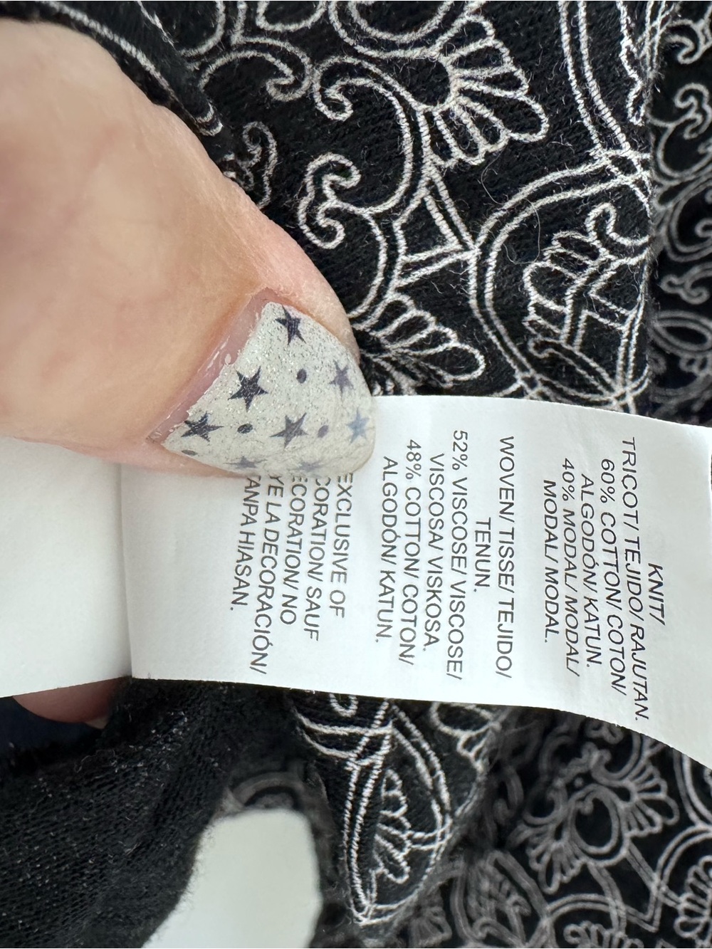 Lucky Brand Black & White Printed Peasant Blouse - Picture 5 of 6